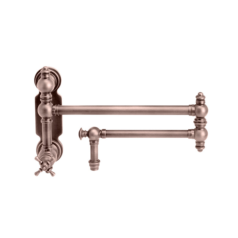 Traditional Wall Mounted Potfiller - Cross Handle, American Bronze