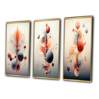 " Metamorphosis Interior Design Retrofuturistic " 3 Piece Art Set