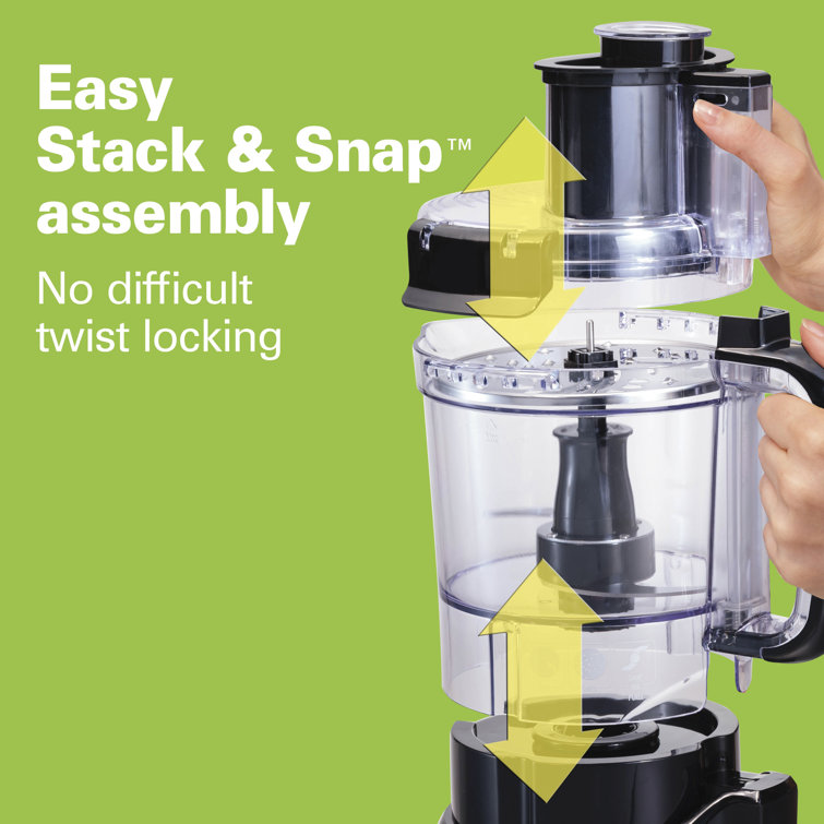 Hamilton Beach Stack & Snap 10-Cup Black Food Processor with Big
