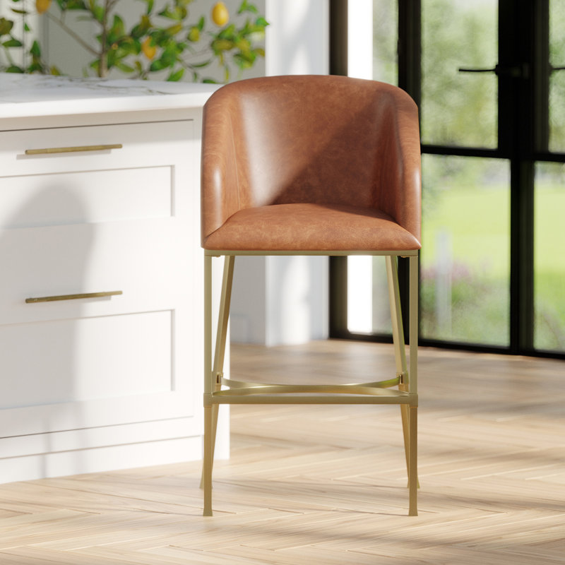 Modern Barrel-Back Bar Stool