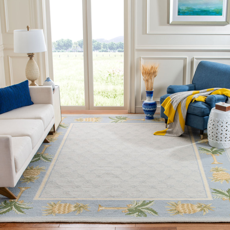 Tapis géométrique en laine crocheté à la main Hogle