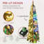 Arbre de Noël artificiel de 4 pi avec 4 branches, 225 branches floquées par la neige, 100 lumières DEL blanches ou colorées, forme Downswept-118034185