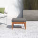 Tempo Teak Outdoor Ottoman with Cushion