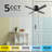Ross - 52'' 4 Blade LED Ceiling Fan - Black Finish - Remote Control Type-1114004771-1114004798-1114004796