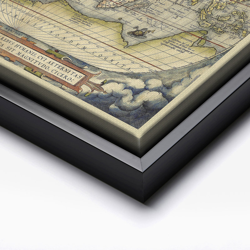 Theatrum Or bis Terrarum, Cadre noir, Canevas, H 12 po x l 16 po