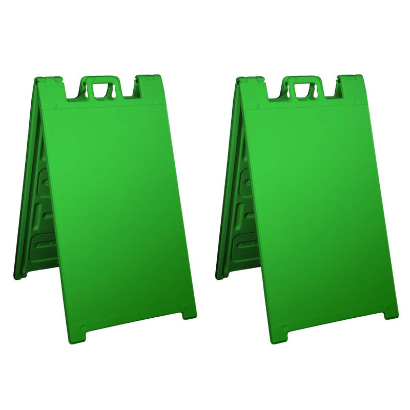 Portable Folding Sidewalk Double Sided Sign, Green