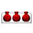 Blooms 3 piece Table Vase Set Red-1328049175