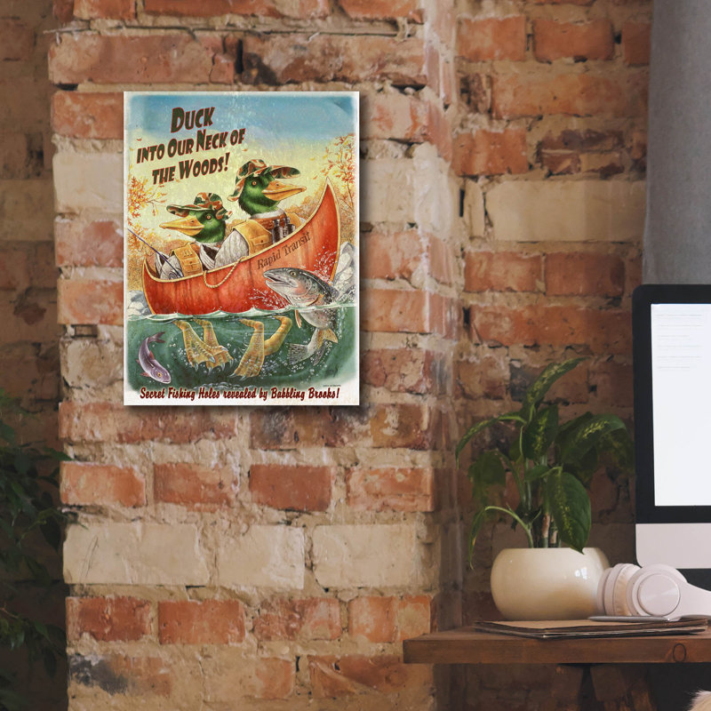 Art mural sur toile Trinx «Duck Canoe» par James Mazzotta, H 16 po x l 12 po x P 0,75 po