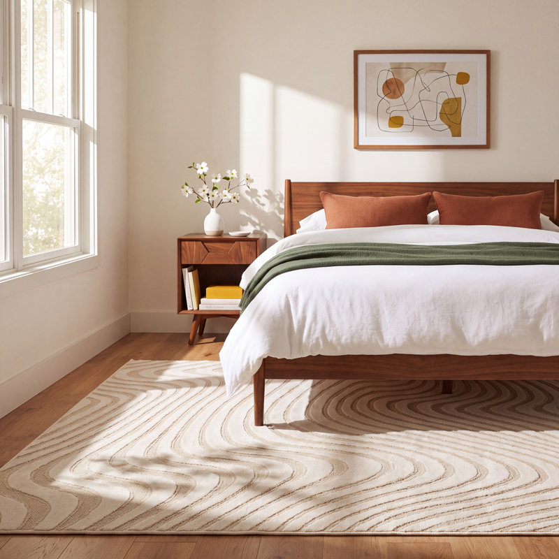 Ricki Light Beige/Cream Area Rug, Rectangle 3'11" x 5'7"