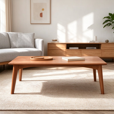 Bamboo Folding Coffee Table, No Assembly Required, Japanese Floor Table for Bedroom and Living Room, Walnut Finish