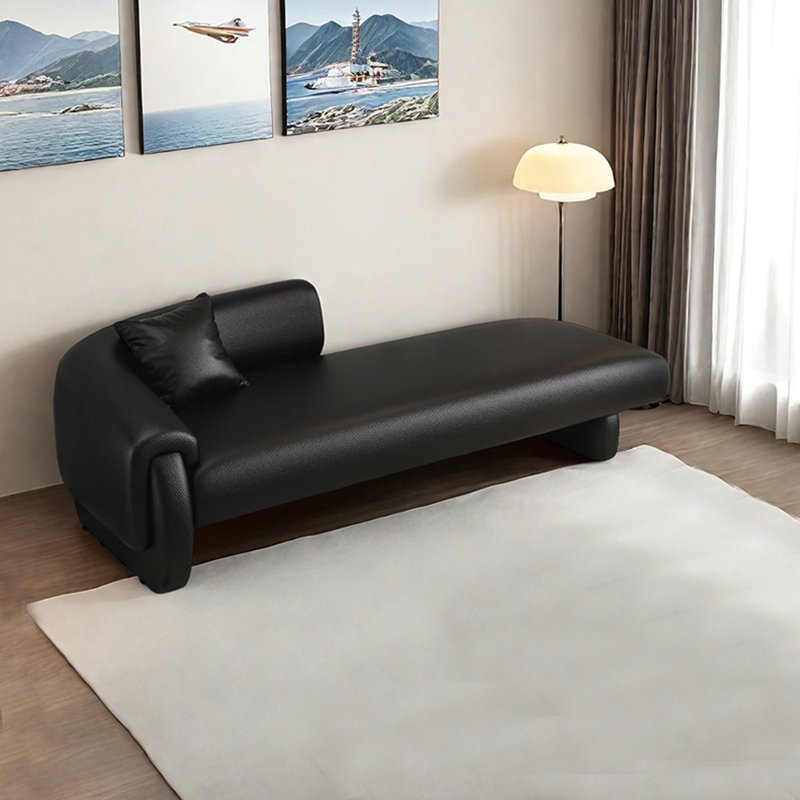 Fauteuil inclinable en similicuir léger et luxueux, Orienté à gauche (vu de face), Noir