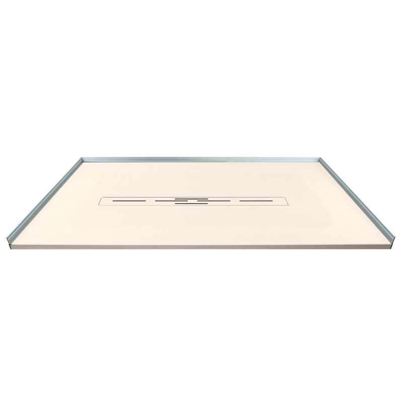 Trimslate  Elite 60-in x 42-in Zero Threshold Shower Base with Center Drain, Cameo, SMFZSE6042C-32, Off-White