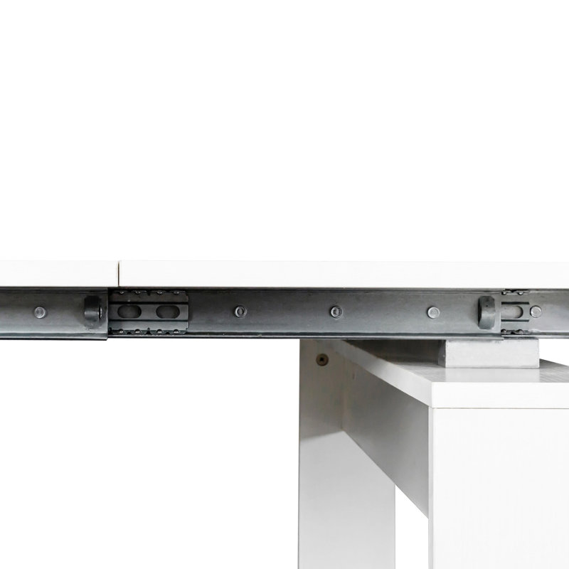Console extensible, 118,50 po, blanc, pratique pour les salles d'étude, matériaux de bureau multifonctionnels, option d'économie d'espace