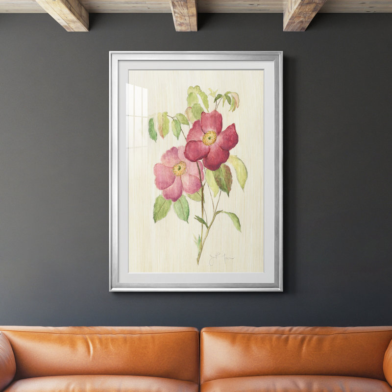Dusty Rose II - peinture encadrée, Argent, H 30,5 po x l 42,5 po x P 1,5 po