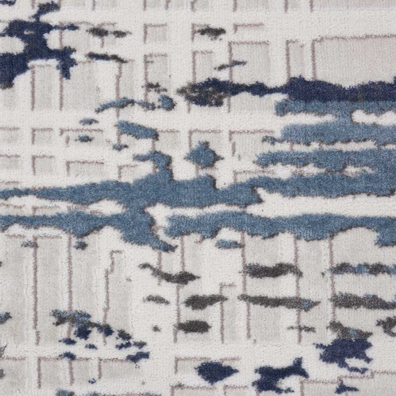 Engleman Contemporary Blue/Ivory Area Rug, Rectangle 9' x 12'
