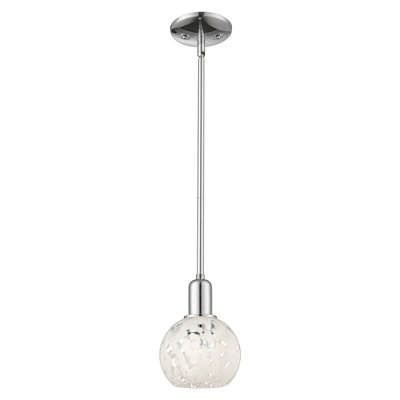 Arcadia - White Mouchette - 1 Light 6" Stem Hung Mini Pendant
