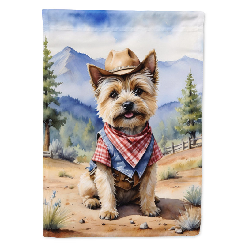 Drapeau Cowboy Welcome Garden, Cairn terrier