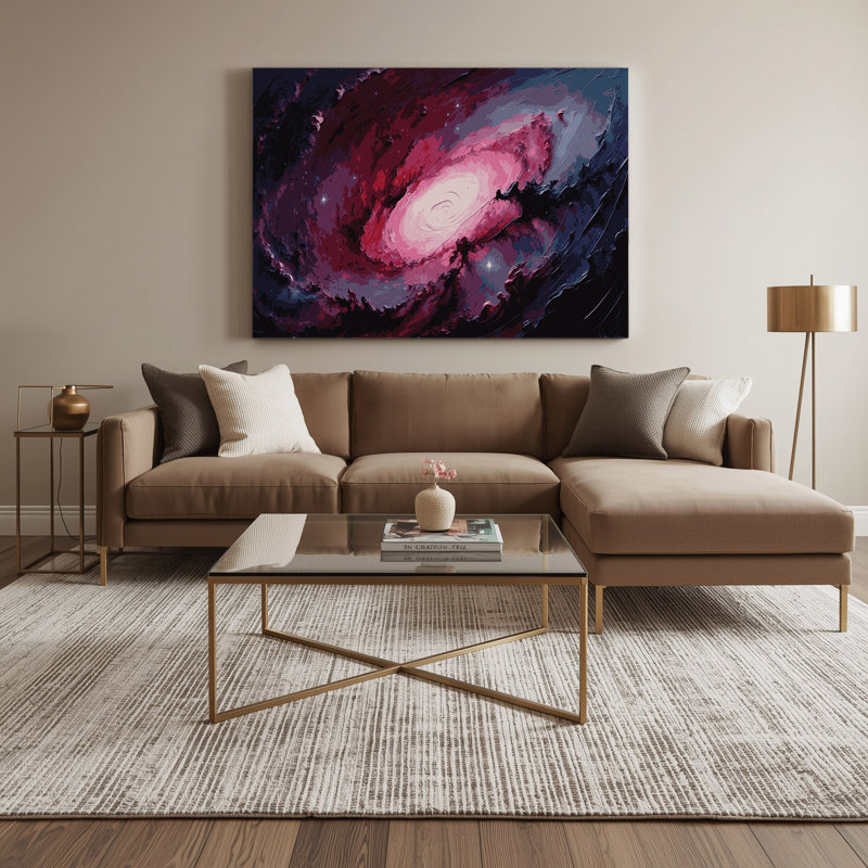 Art mural sur toile mauve Space Rosette, H 16 po x l 20 po