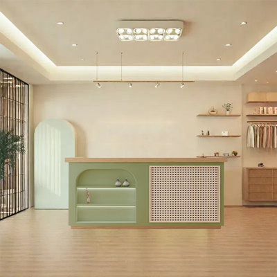 86.61-inch Vintage Style Front Desk, Checkout Counter & Computer Desk – Elegant and Practical for Commercial Use by OX Art Reception Desk