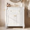 Meuble-lavabo autoportant traditionnel de 30,3 po avec lavabo en céramique intégré, armoire à double porte, tiroir de rangement et barre à serviettes latérale