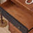 Nut-brown+Black Solid Wood Accent Cabinet