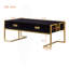 Table basse moderne moderne avec 4 tiroirs et base dorée de 47,3 po-402763730