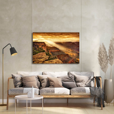 Art mural en verre épique «Canyon Sunset 6» par David Drost, 36 po x 24 po
