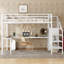 Ensemble de lit mezzanine en métal Brincrest avec bureau en L et charge USB-124025060-124025061