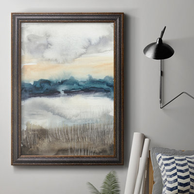 Toile encadrée de qualité supérieure Lakeview Sunset II - prête à être accrochée