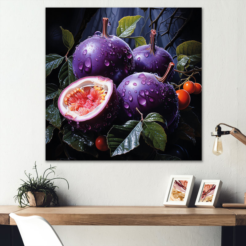 Collage mauve passion - reproduction sur toile, H 30 po x l 30 po x P 1 po, Toile tendue