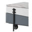 Table basse moderne à plateau relevable gris et blanc avec compartiments de construction fonctionnels