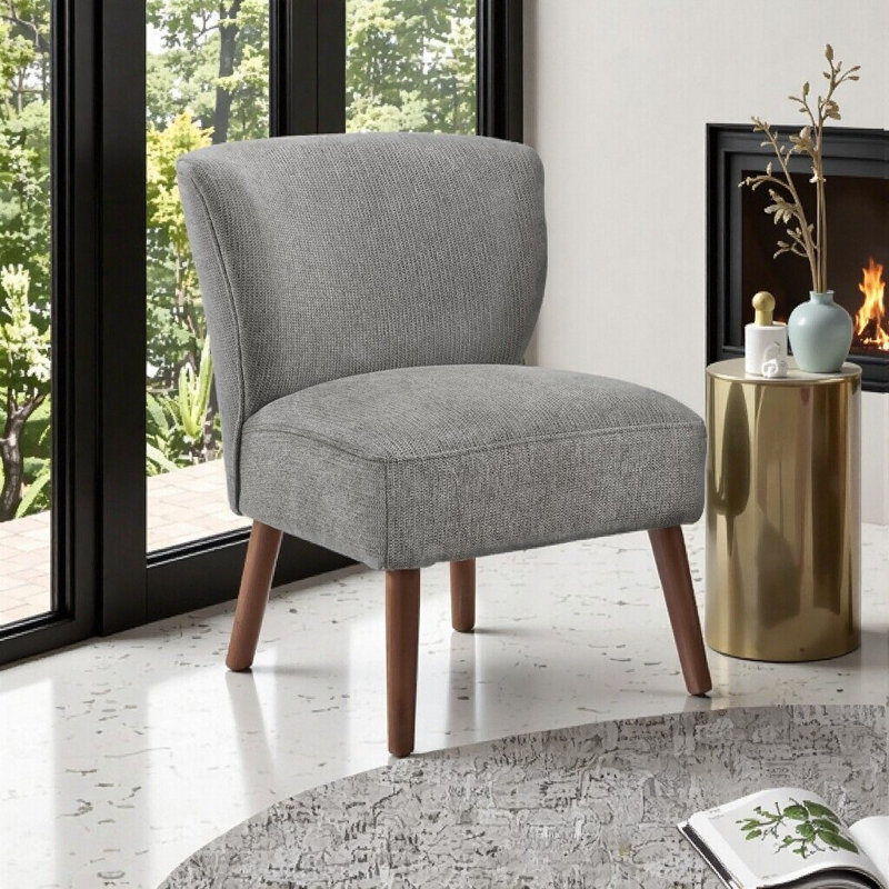 Chaise d'appoint Mid Mid Century, Gris clair