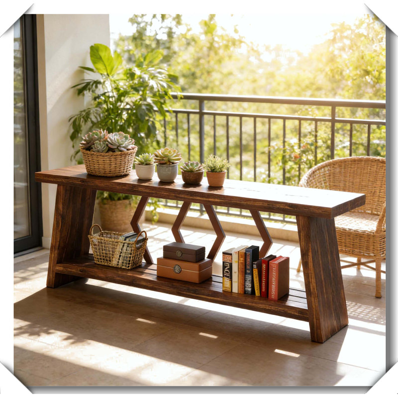 Table basse de style industriel avec table de bout durable, Rustic