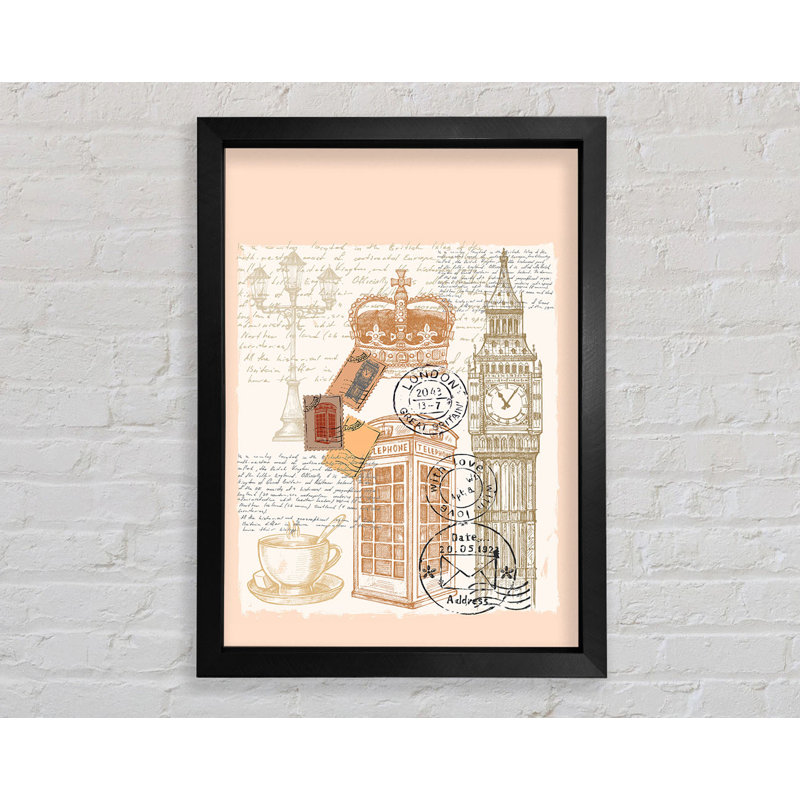 Passport Stamps - Single Picture Frame Print, 141.4cm H x 100cm Wx3.4cm D