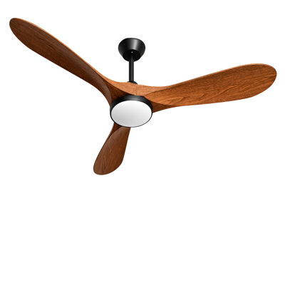 Ventilateurs de plafond Roomratv avec lumières et télécommande, moteur CC réversible silencieux et silencieux, 6 vitesses, minuteries, 3 CCT, utilisation intérieure, pales en plastique, ventilateur de plafond moderne en noyer de 52 pouces pour le salon de la chambre à coucher