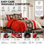 Printed Bedspreads 3 Piece Trendy Red Comforter Bed Throw with Matching Pillow Shams-114397933
