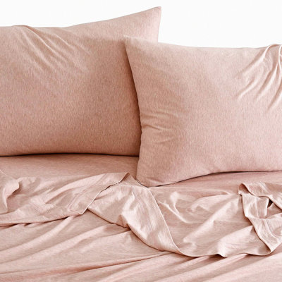 Cotton Bliss Queen Size Pink Knit Sheet