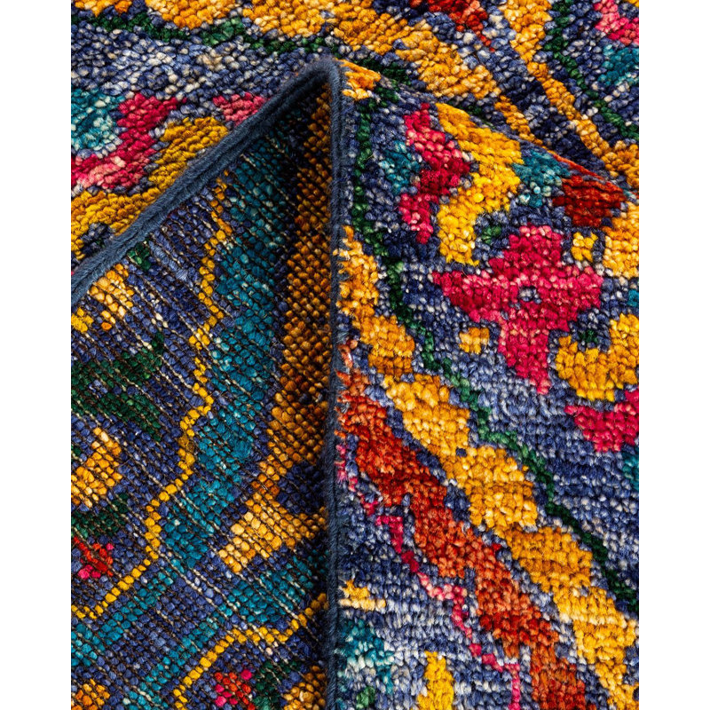 Tapis unique noué à la main Tellier - multicolore