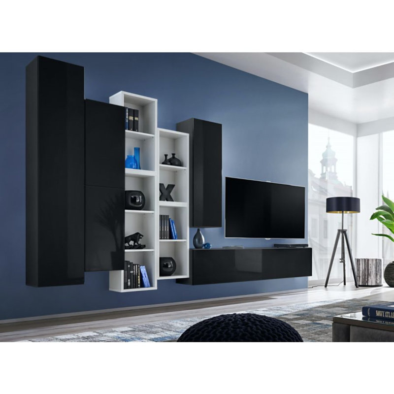 Hinesburg Unfinished Floating Entertainment Centre for TVs up to 60", Black/White