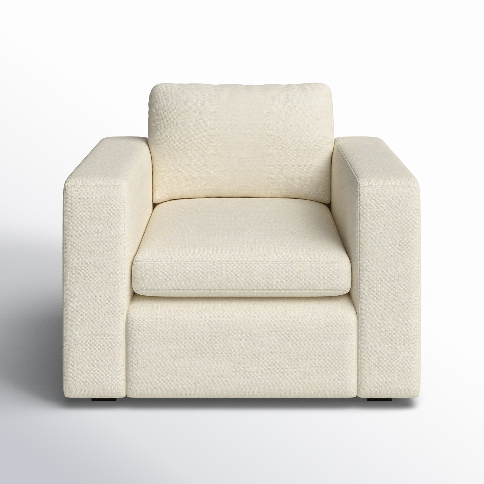 Benedict Oak Armchair, Cream Performance Basketweave