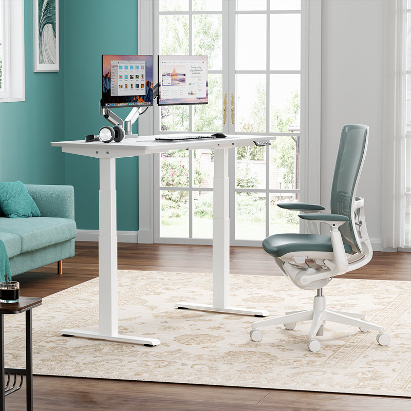  Bureau debout de qualité supérieure, Blanc, H 49,3 po x l 48 po x P 24 po, Blanc