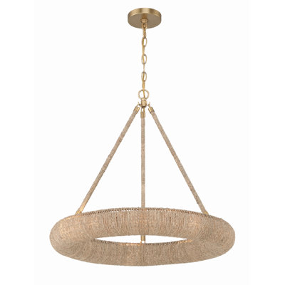 6 - Light Dimmable Wagon Wheel Chandelier