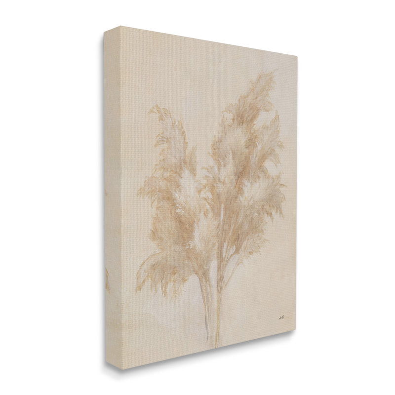 Conception d'art traditionnel sur toile, étude de roseaux traditionnels par Julia Purinton, H 40 po x l 30 po