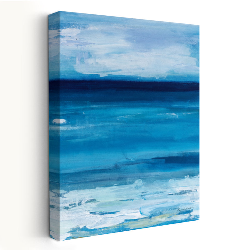 Ocean Life - Nuage bleu abstrait côtier, 48" H x 32" W