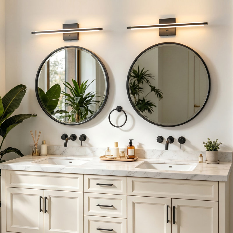 Modern Black LED Wall Sconce With Dimmable, Black
