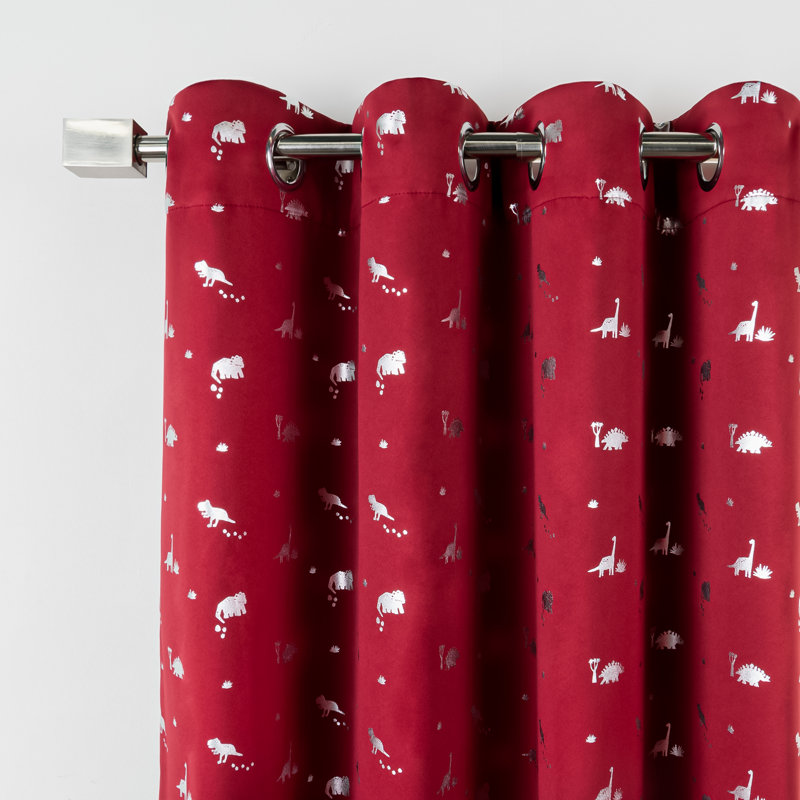 Rideau occultant en polyester Hula, Rouge cardinal, L 52 po x L 84 po