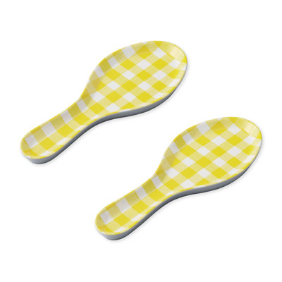 Gingham Black Spoon Rest