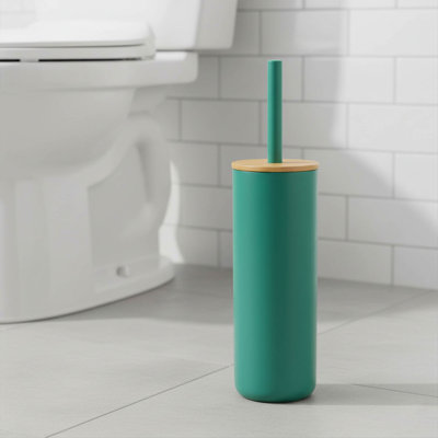 Ensemble de brosse de toilette et support autoportant avec bambou PADANG