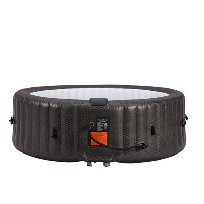 Spa gonflable rond Relxtime, spa extérieur portable, 4 à 6 personnes, avec chauffage par jets d'air, 130 jets de bulles, pompe de chauffage intégrée, couverture et 2 cartouches de gaz, noir.