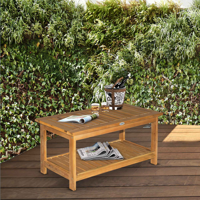 Inwood Rectangular Acacia Outdoor Coffee Table , 90cm cm W 45cm cm D